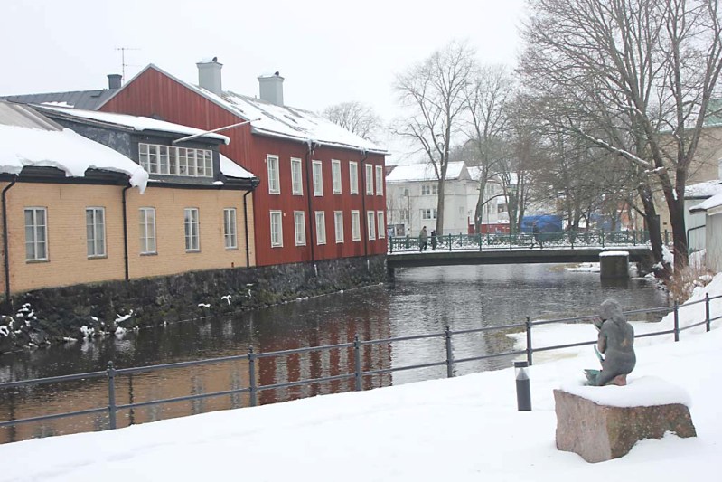 Foto av Norrtäljeån i februari 2013